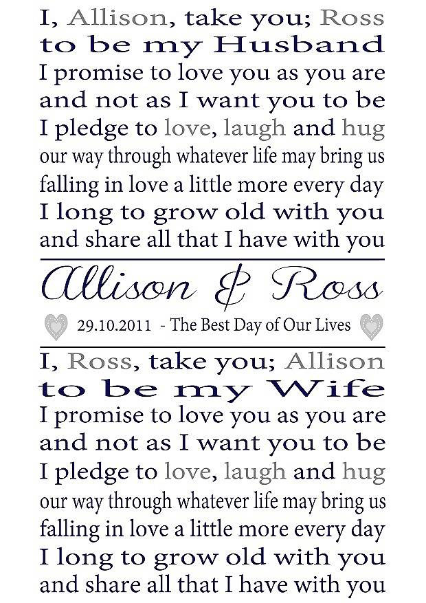 What Are The Wedding Vows
 personalised wedding vows print by lisa marie designs