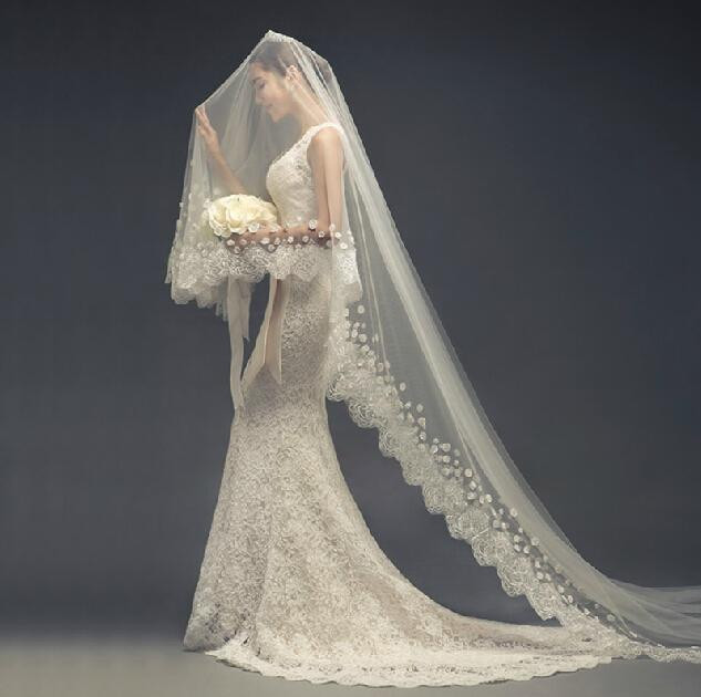 What Are Wedding Veils Made Of
 Ivory Vintage Wedding Veils Custom Made Hand Made Flower