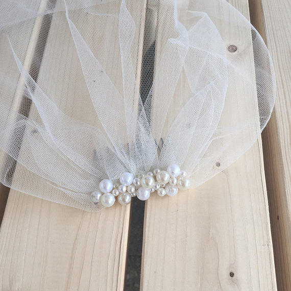 What Are Wedding Veils Made Of
 Hand made cheap birdcage veil pearls wedding veil with