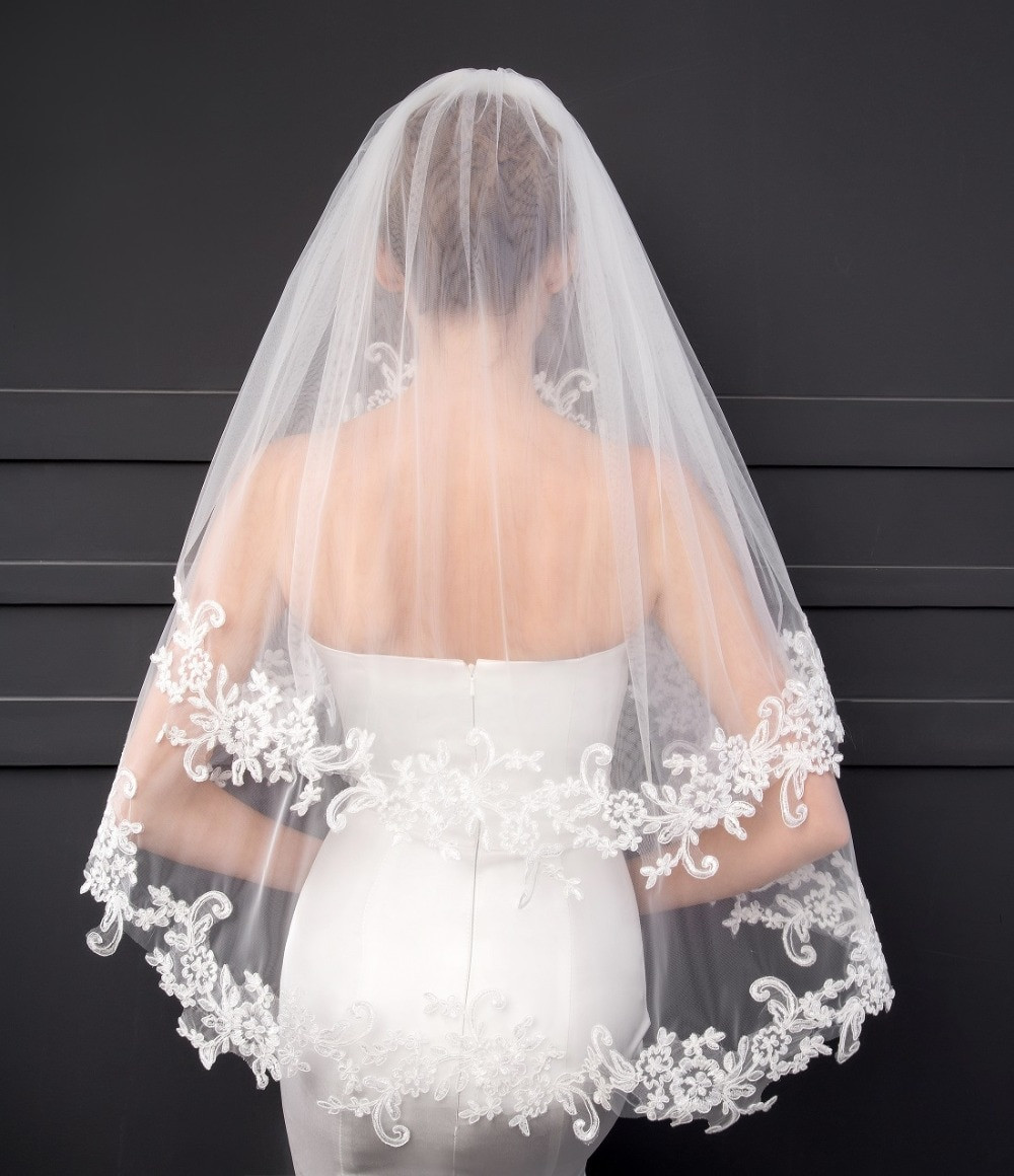 What Are Wedding Veils Made Of
 In Stock Wedding Accessory 2 Tier Wedding Veil White Ivory