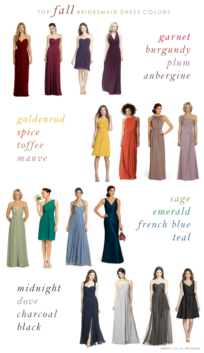 What Colors To Wear To A Wedding
 Top Colors for Fall Bridesmaid Dresses