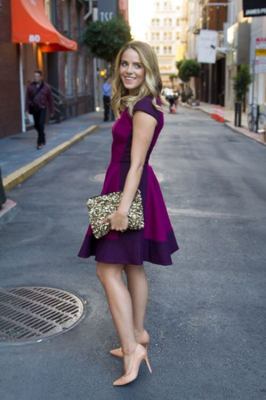 What Colors To Wear To A Wedding
 Picture a fuchsia and purple over the knee dress