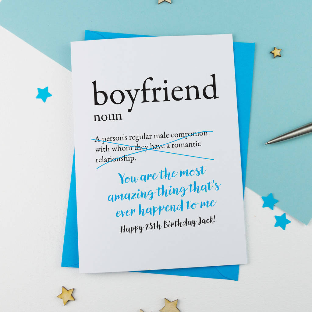 What To Write In A Birthday Card For Your Boyfriend
 birthday card for boyfriend personalised by a is for