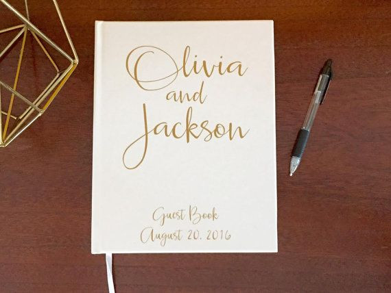 Where Can I Get A Wedding Guest Book
 Gold Wedding Guest Book Custom Wedding Guestbook Guest