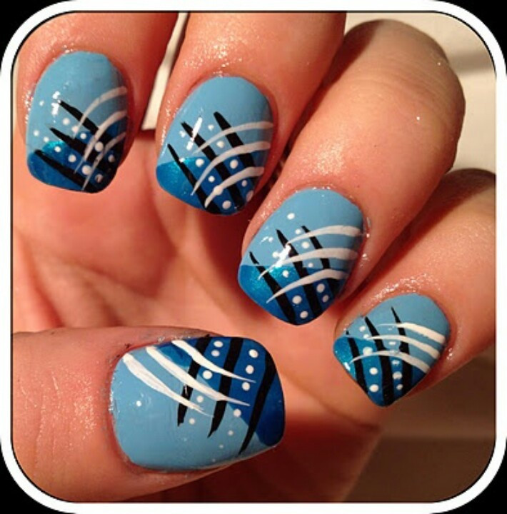 White And Blue Nail Designs
 17 Gorgeous Blue Nails Art Pretty Designs