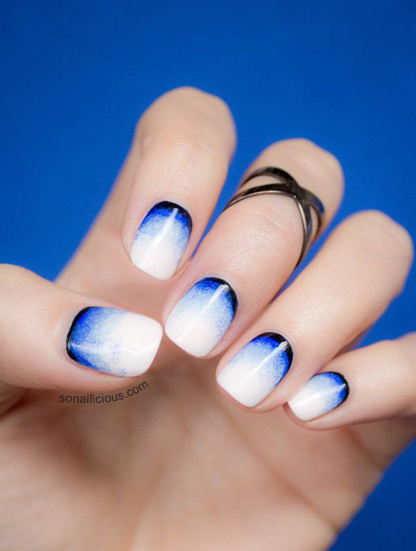 White And Blue Nail Designs
 30 Wonderful Ombre Nail Designs for 2017 Pretty Designs