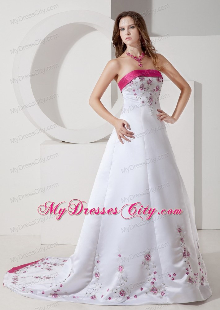 White And Pink Wedding Dress
 Pink And White Wedding Dress
