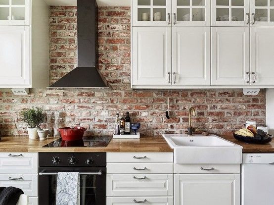 White Brick Backsplash In Kitchen
 Brick and white in 2019