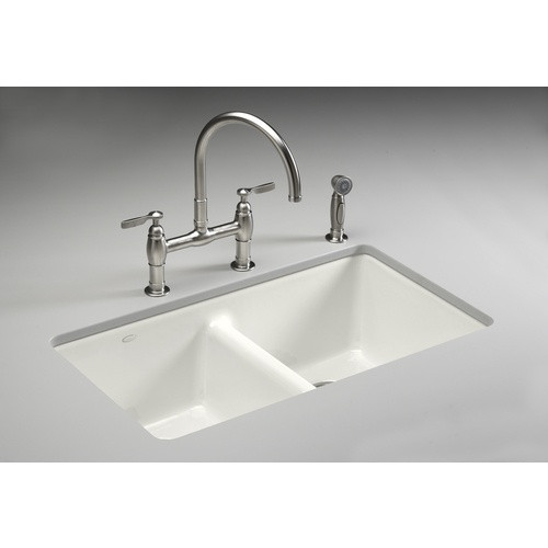 White Cast Iron Kitchen Sink
 $536 90 Kohler white cast iron undermount kitchen sink