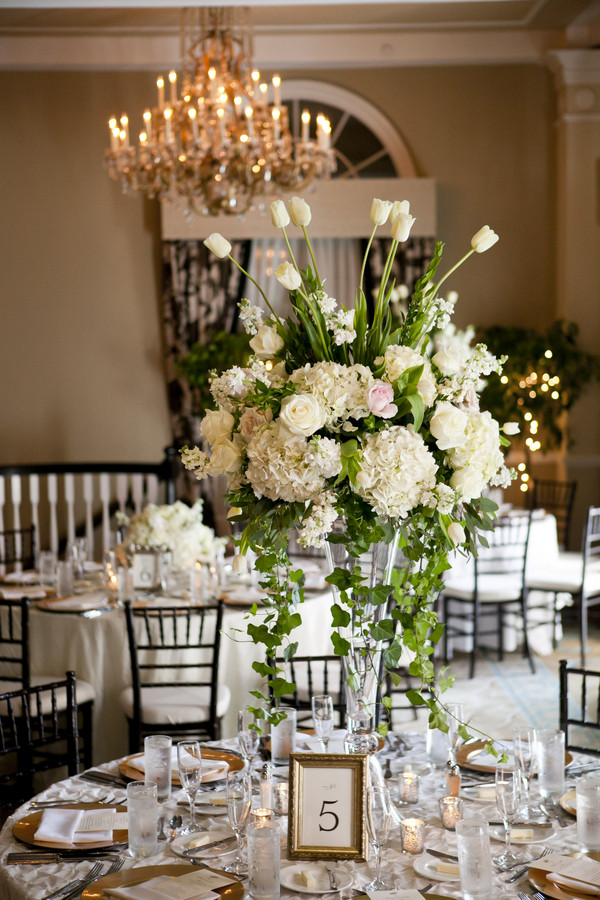 White Flower Wedding Centerpieces
 Tall White Wedding Centerpiece 2 Elizabeth Anne Designs