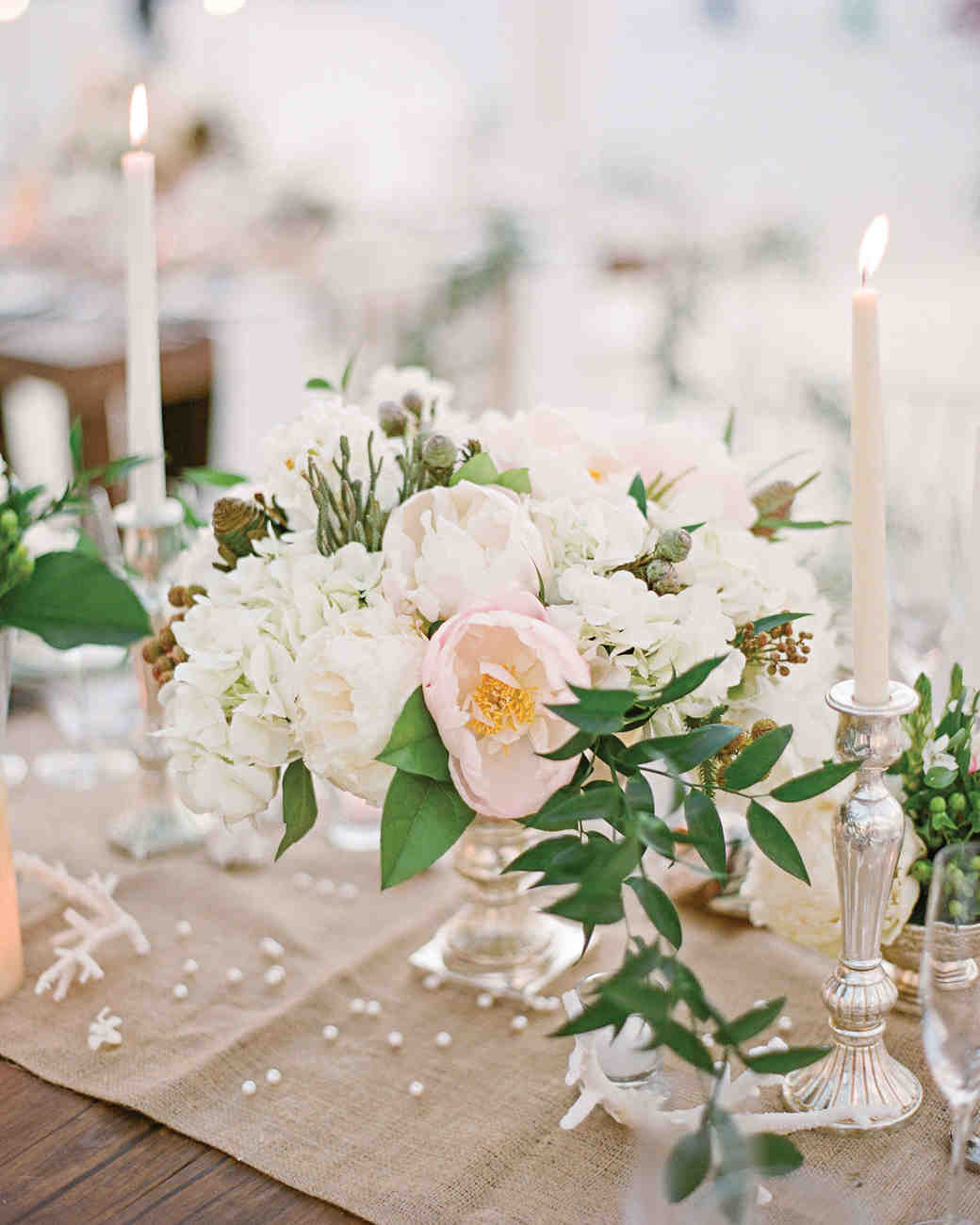 White Flower Wedding Centerpieces
 The Prettiest Peony Wedding Centerpieces