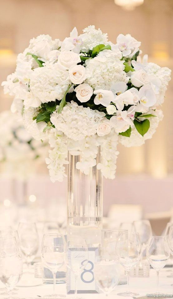 White Flower Wedding Centerpieces
 Winter wedding flowers Winter weddings and Wedding flower