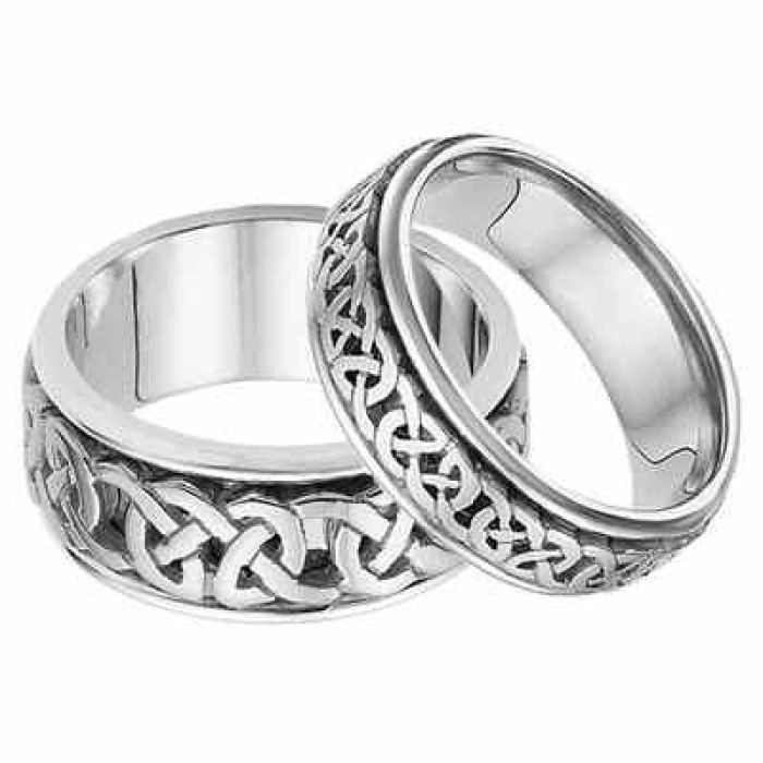 White Gold Celtic Wedding Bands
 Wedding Rings His and Hers Celtic Wedding Band Set in