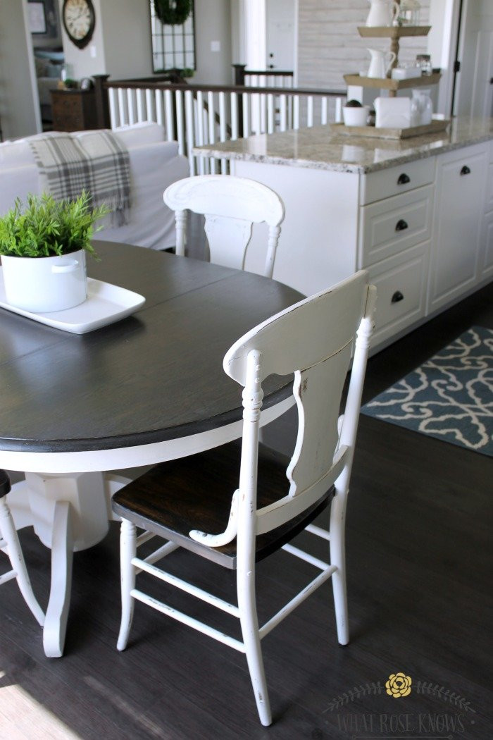 White Kitchen Chair
 Farmhouse Style Painted Kitchen Table and Chairs Makeover