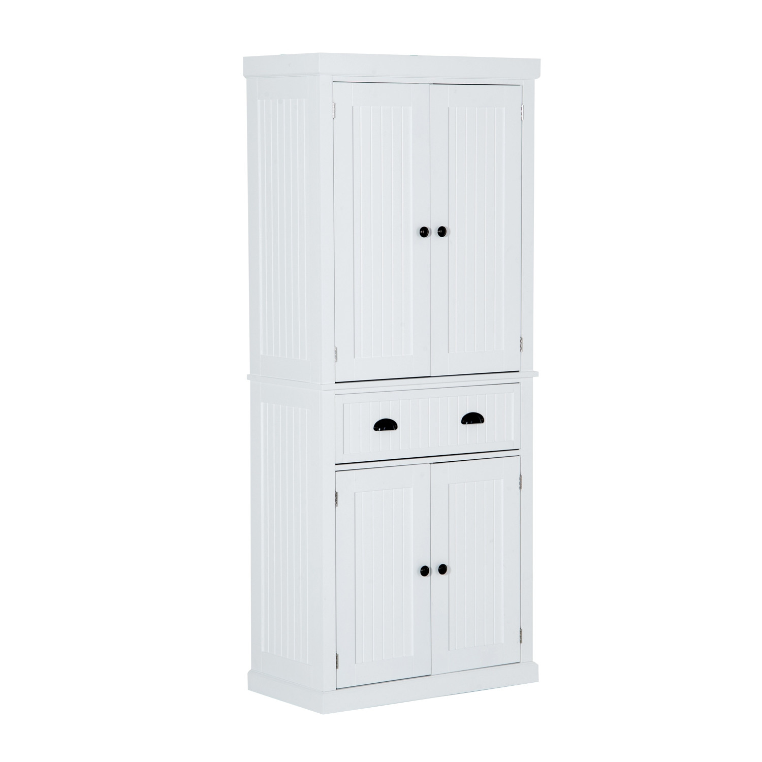 White Kitchen Pantry Freestanding
 Aosom Hom Free Standing Colonial Wood Storage