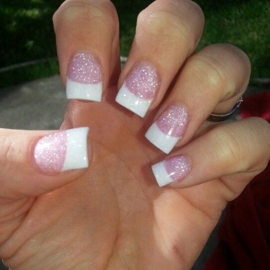 White Tip Nails With Glitter
 55 Most Stylish French Tip Nail Art Designs