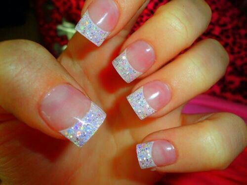 White Tip Nails With Glitter
 55 Most Stylish French Tip Nail Art Designs