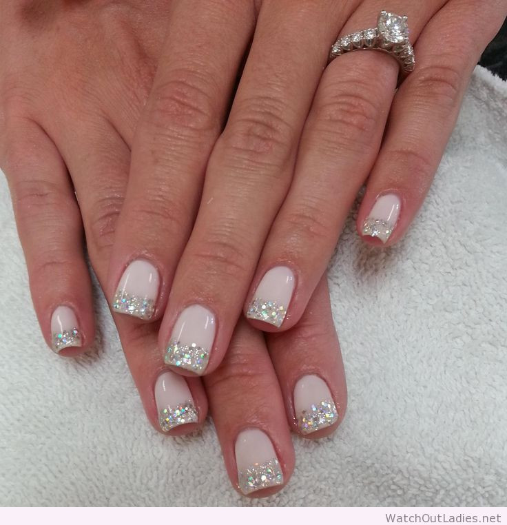 White Tip Nails With Glitter
 Botanic nails glitter tips white – Watch out La s