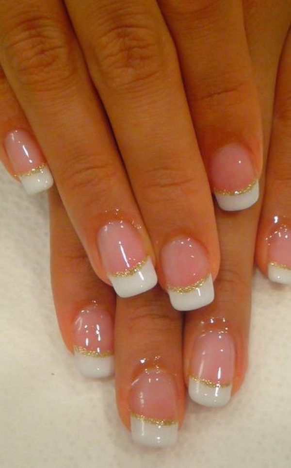 White Tip Nails With Glitter
 60 Fashionable French Nail Art Designs And Tutorials