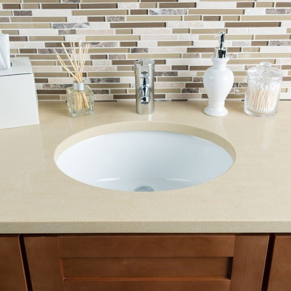 White Undermount Bathroom Sinks
 Hahn Ceramic White Medium Oval Bowl Undermount Bathroom