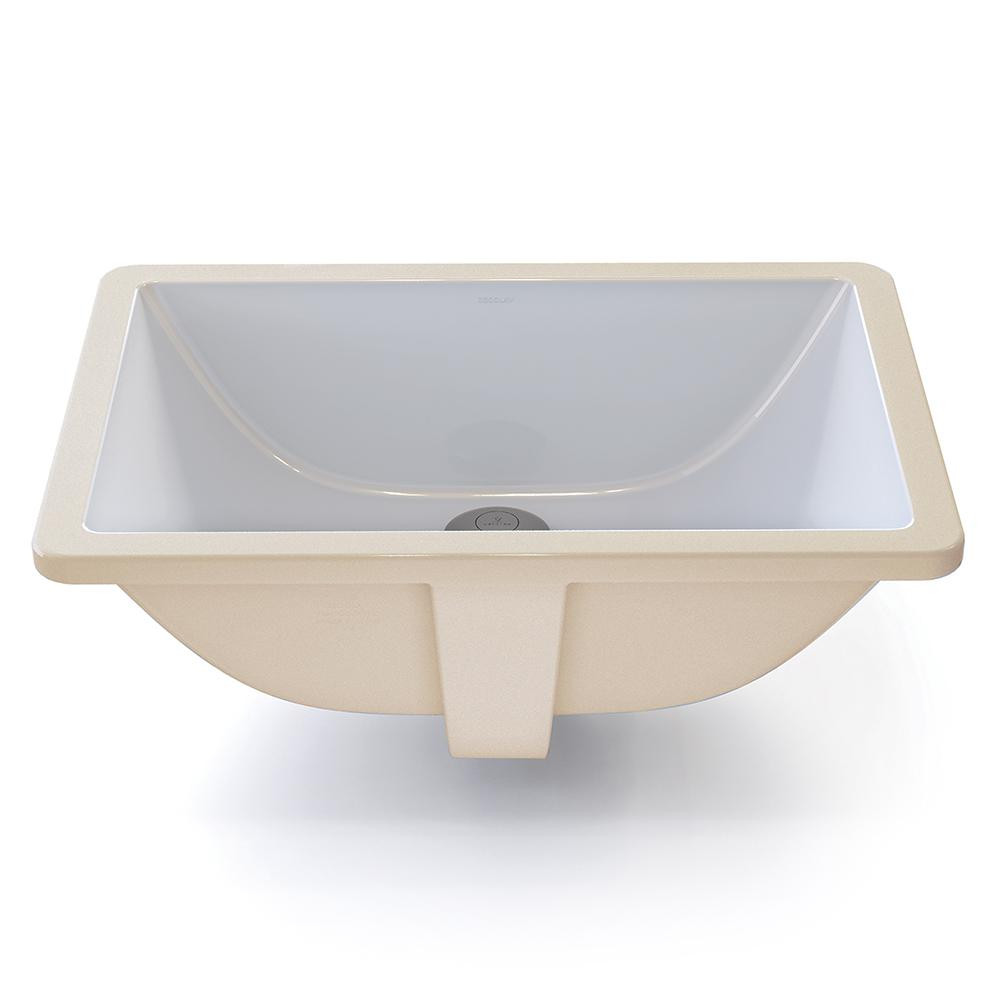 White Undermount Bathroom Sinks
 DECOLAV Classically Redefined Rectangular Undermount