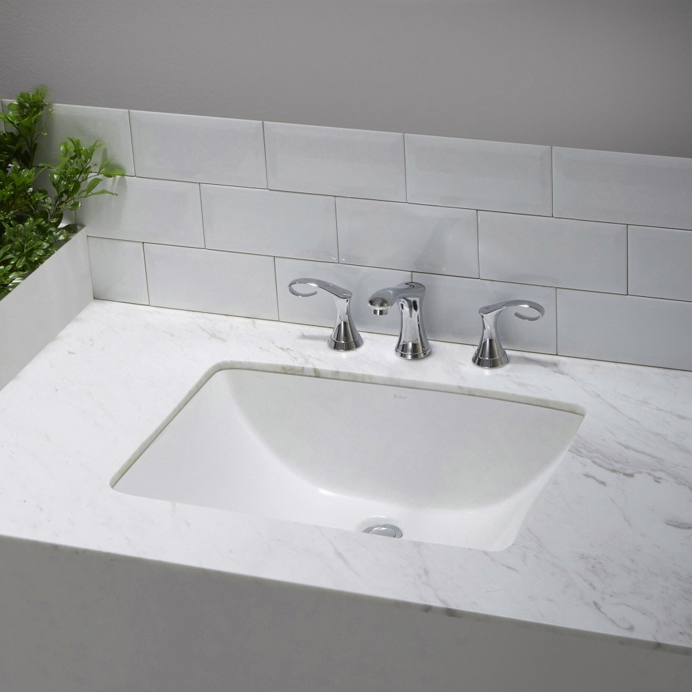 White Undermount Bathroom Sinks
 Kraus KCU 251 Elavo White Undermount Single Bowl Bathroom