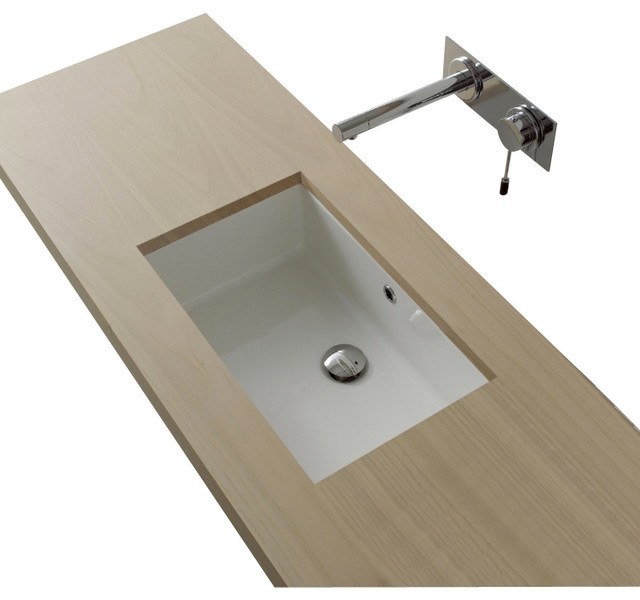 White Undermount Bathroom Sinks
 Rectangular White Ceramic Undermount Sink Modern