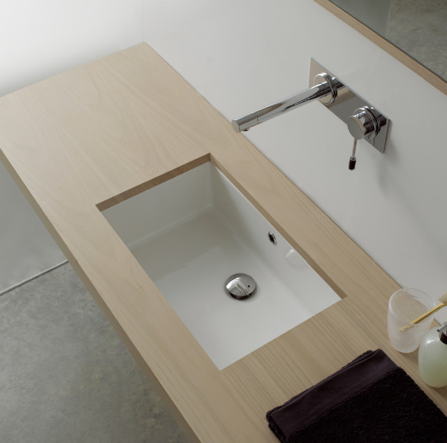 White Undermount Bathroom Sinks
 Rectangular White Ceramic Undermount Sink Contemporary