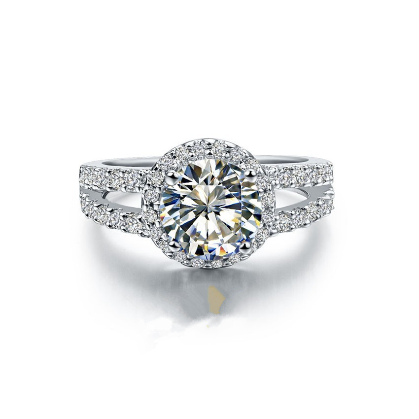 Wholesale Diamond Rings
 Luxury Quality Genuine 14K White Gold 585 Jewelry 2Ct