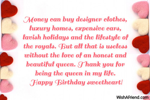 Wife Birthday Card Message
 Wife Birthday Messages
