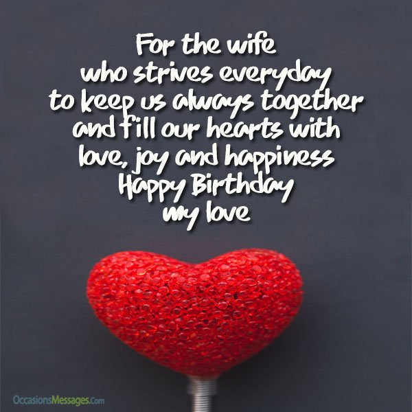 Wife Birthday Card Message
 Romantic Birthday Wishes for Wife Occasions Messages
