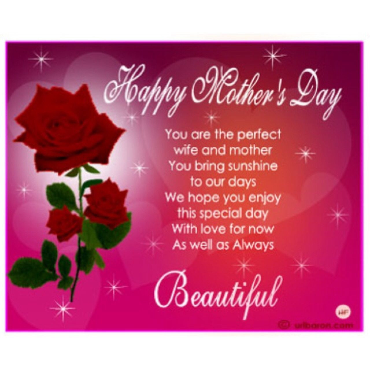 Wife Mothers Day Quotes
 Happy Mother s Day you are a perfect wife and a mother