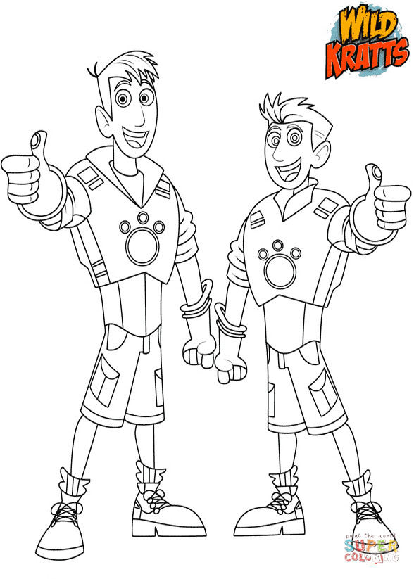 Wild Kratts Printable Coloring Pages
 Chris and Martin Kratts coloring page