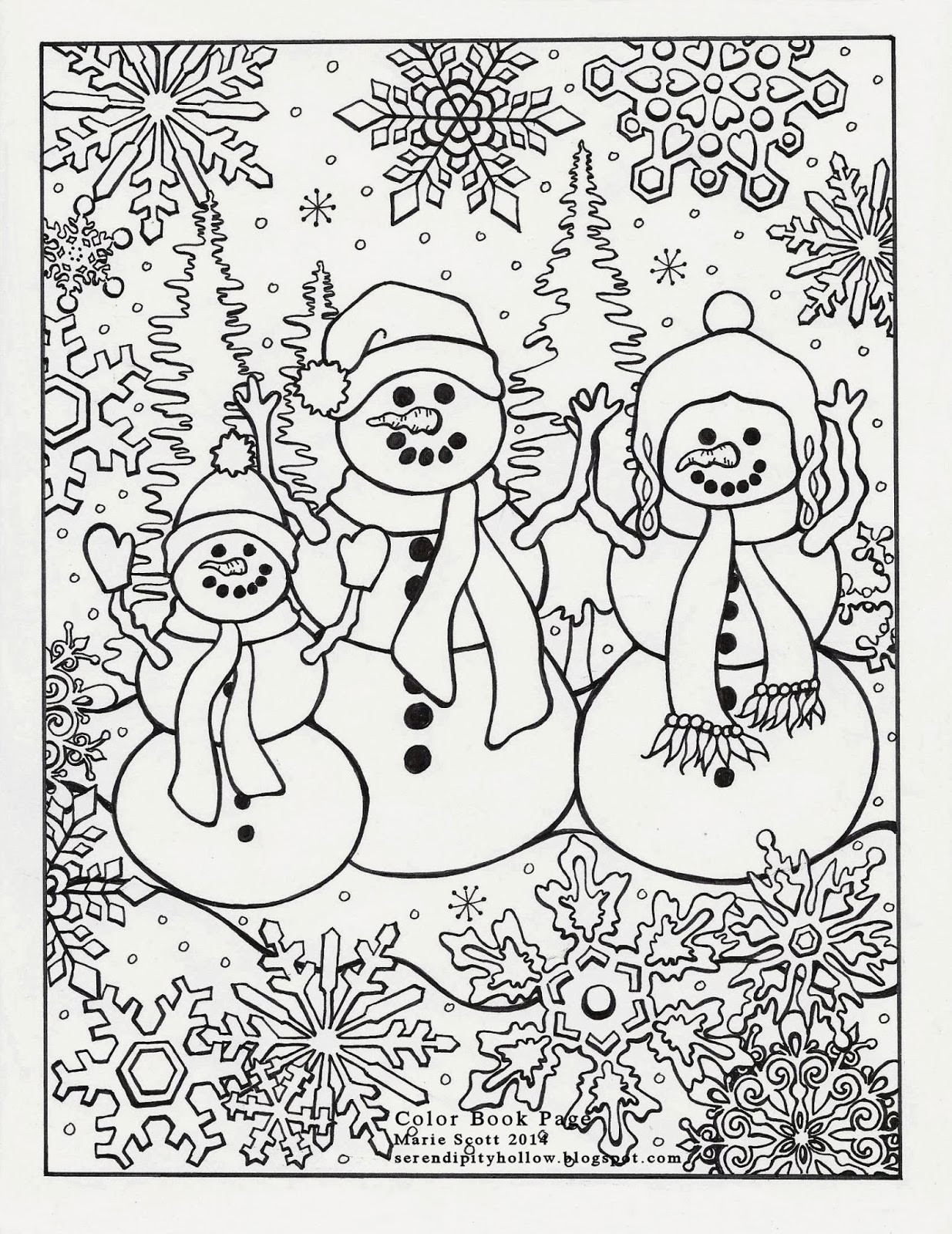 Winter Coloring Pages For Adults
 Serendipity Hollow January 2014