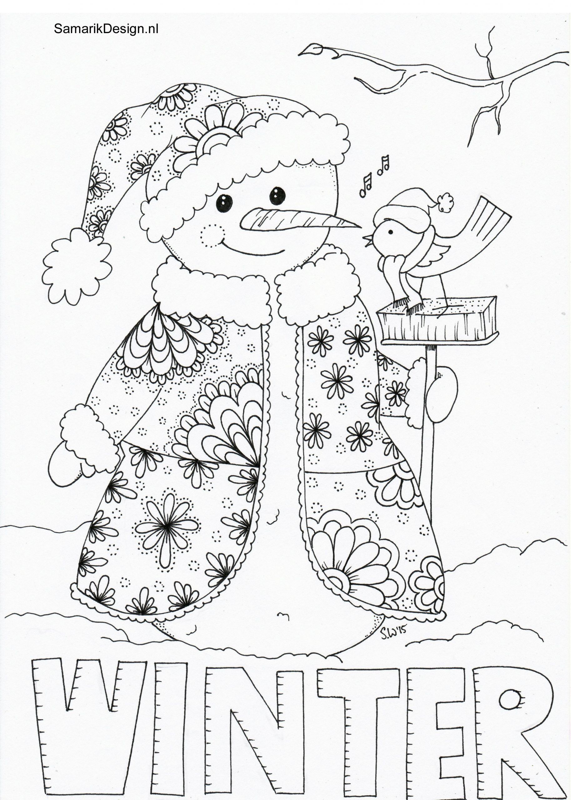 Winter Coloring Pages For Adults
 winter doodle