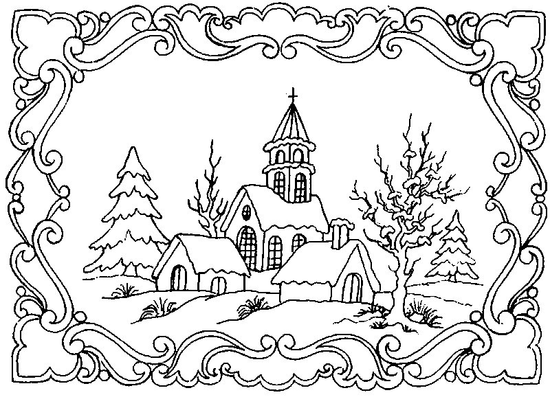 Winter Coloring Pages For Adults
 Art Therapy coloring page Winter Winter Landscape 5