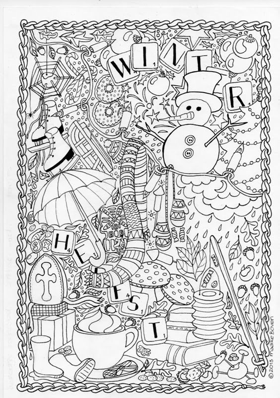 Winter Coloring Pages For Adults
 mumsboven tekeningen Adult coloring Pinterest