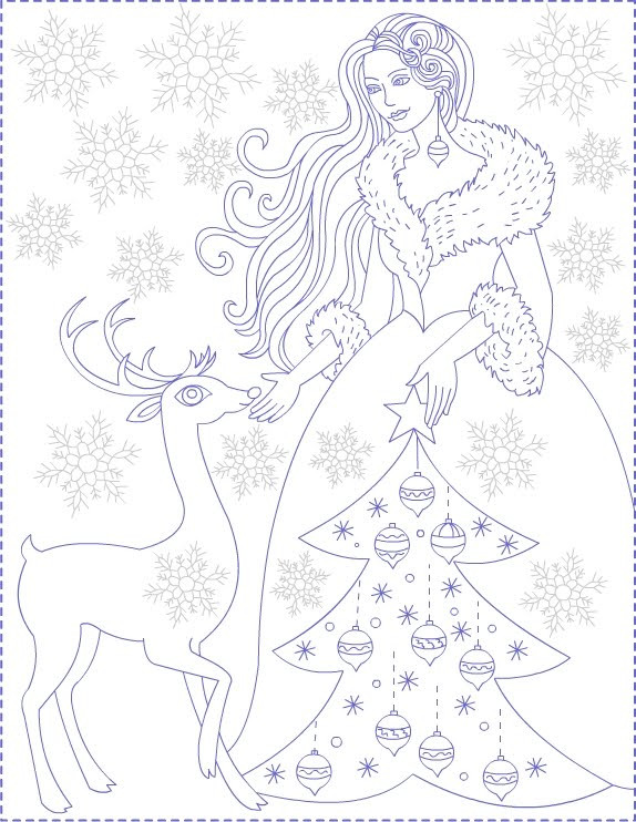 Winter Coloring Pages For Adults
 Nicole s Free Coloring Pages Winter Princess coloring