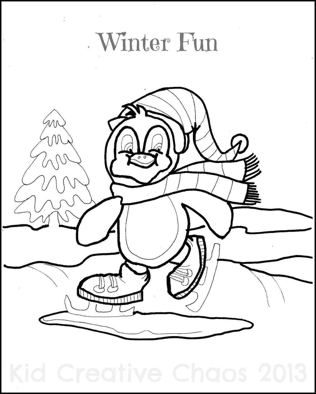 Winter Coloring Pages For Toddlers
 Penguin Printable Coloring Pages Letter P Winter Theme