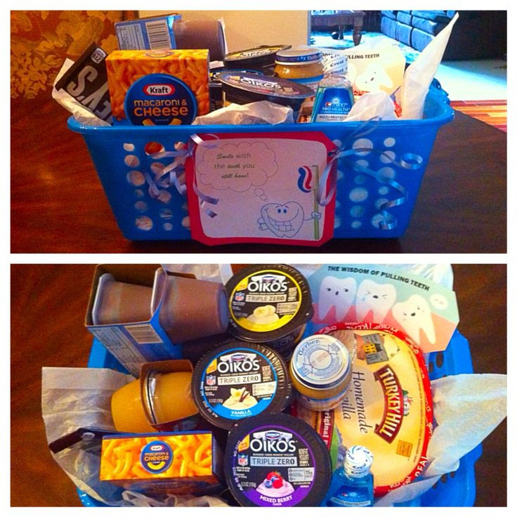 Wisdom Teeth Gift Basket Ideas
 "Smile with the teeth you still have " t for him
