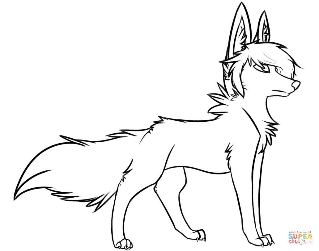 Wolf Coloring Pages For Kids
 Stylish Wolf coloring page