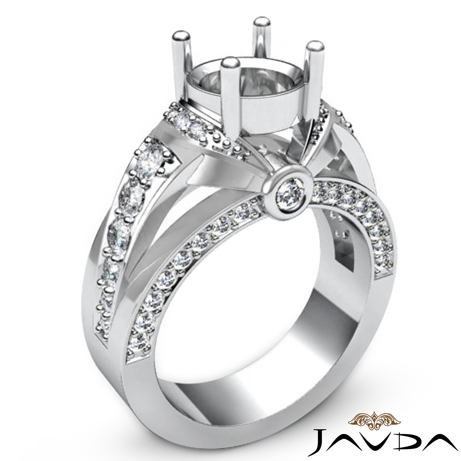Women's Platinum Wedding Bands
 Diamond Engagement women s Designer Ring 18k White Gold