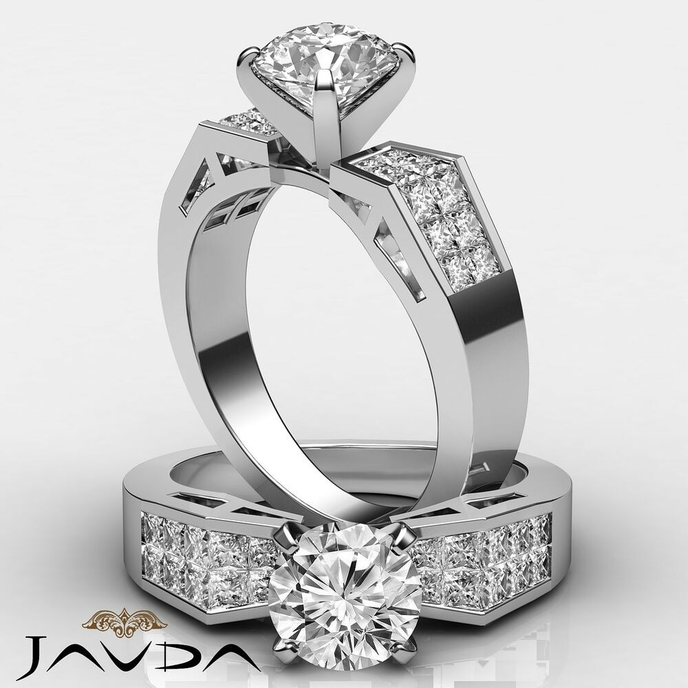 Women's Platinum Wedding Bands
 Round Diamond Women s Engagement Ring GIA Certified F VS2
