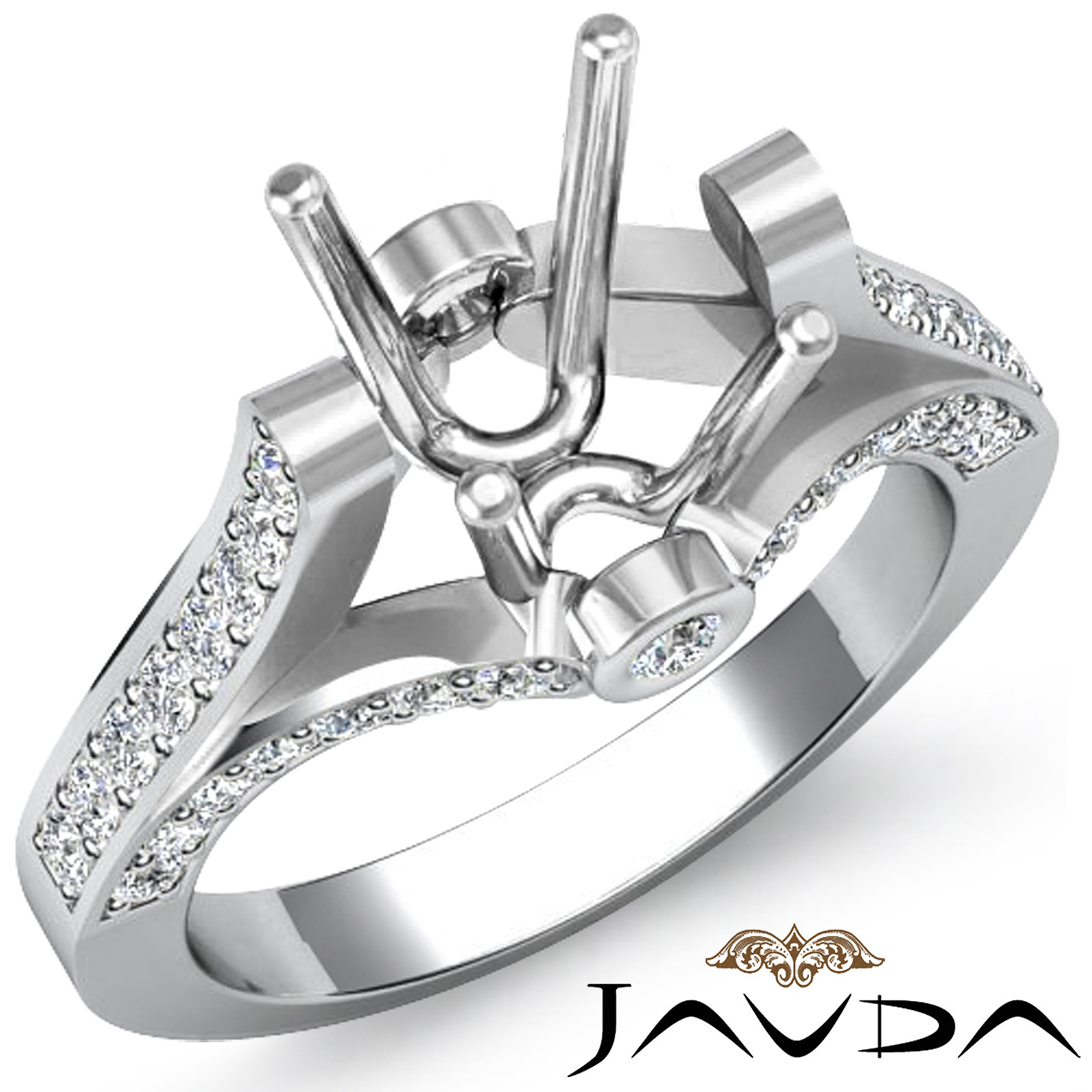 Women's Platinum Wedding Bands
 Matural Diamond Round Semi Mount women s Engagement Ring