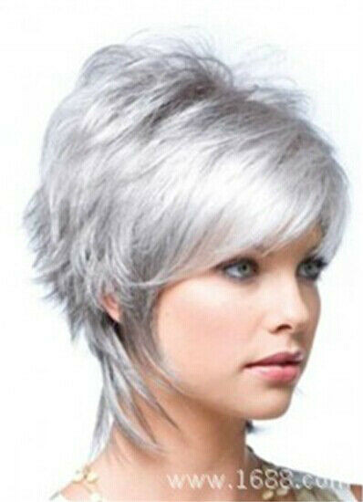 Women'S Short Undercut Hairstyles
 Fashion wig New Charm Women s Short Silver Gray Full wigs