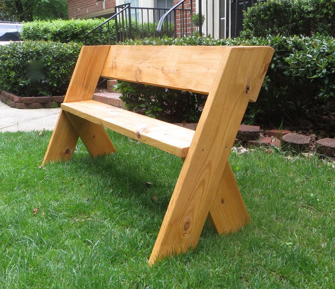 Wood Work Bench DIY
 The Project Lady DIY Tutorial $16 Simple Outdoor Wood Bench
