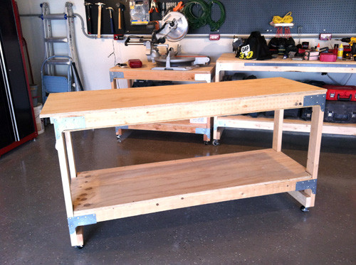 Wood Work Bench DIY
 Diy Workbench Retractable Casters PDF Woodworking