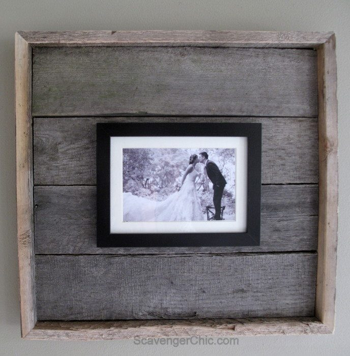 Wooden Picture Frame DIY
 Easy Pallet Wood Frame My Repurposed Life