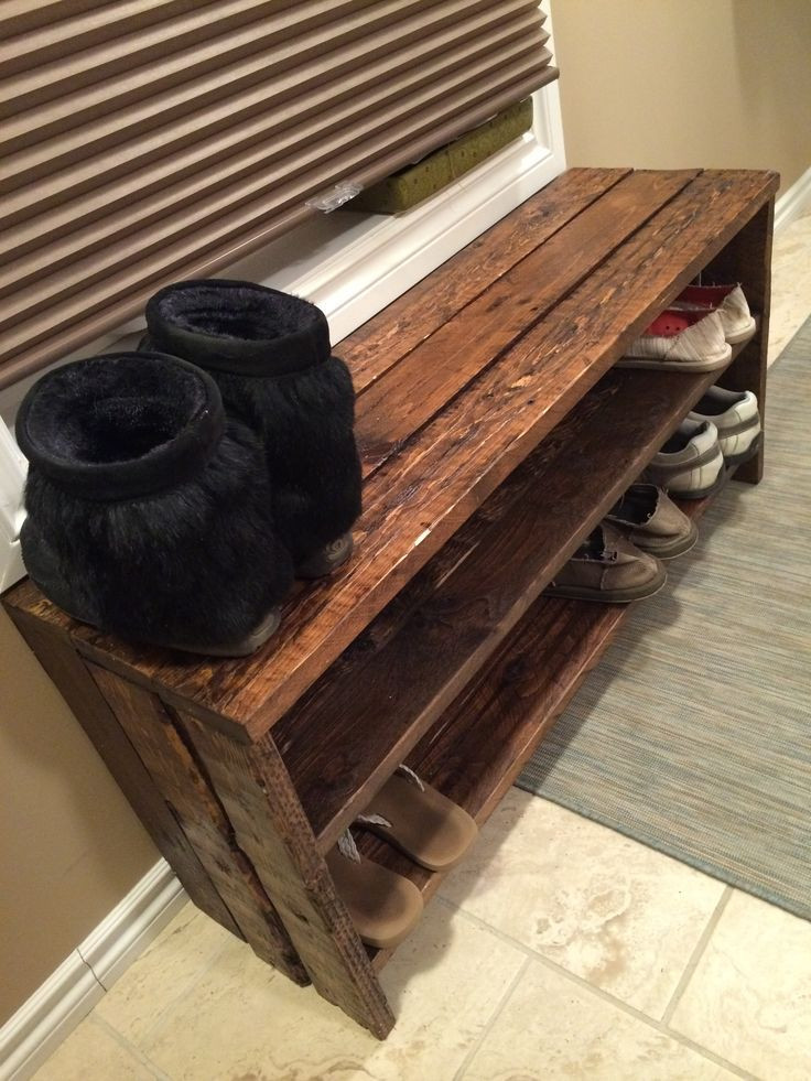 Wooden Shoe Rack DIY
 Pin by Pam Montgomery on Laundry room design