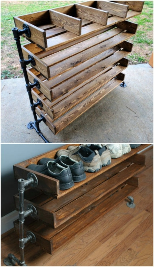 Wooden Shoe Rack DIY
 20 Outrageously Simple DIY Shoe Racks And Organizers You
